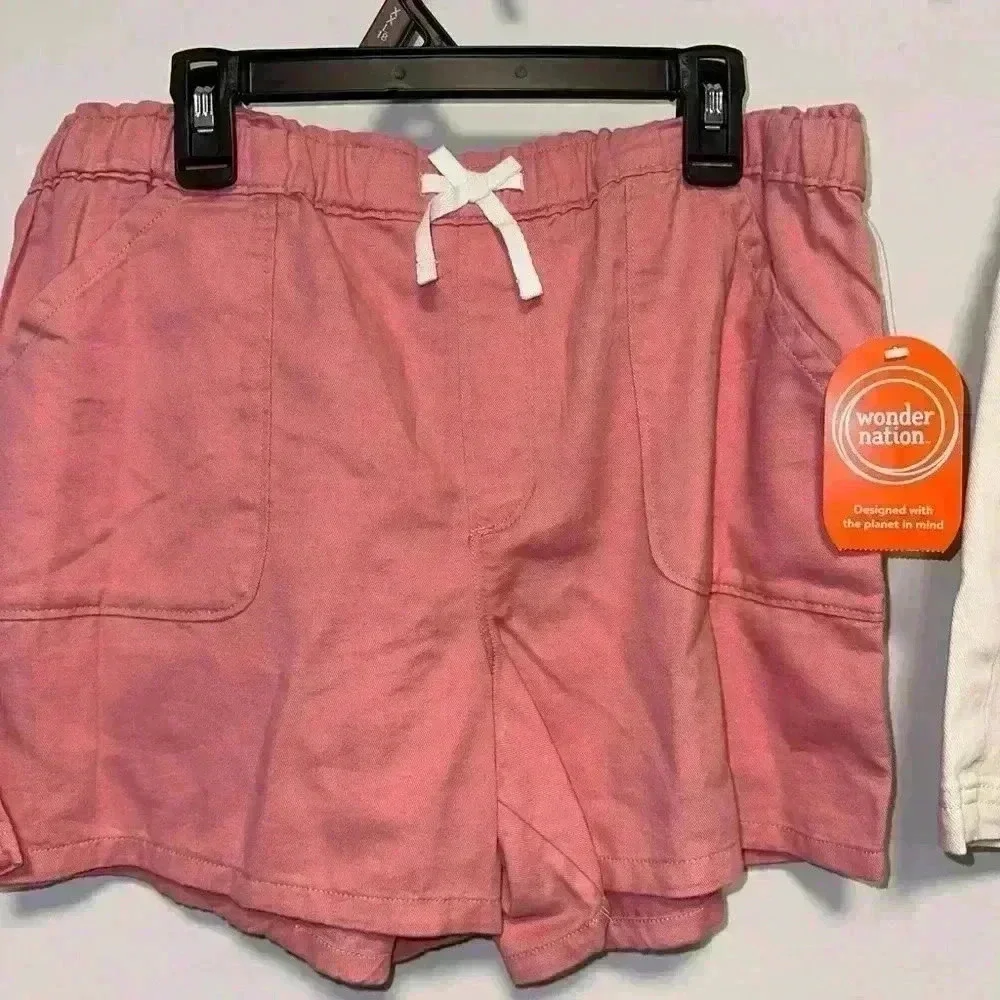 NWT! Lot of 2 Wonder Nation Shorts, Girls (18) XXL, Pink & Cream